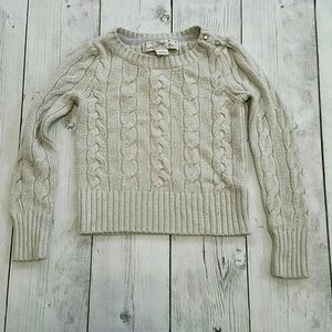 Gap Girls 4/5 Cable knit sweater with gold flecks